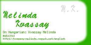 melinda kvassay business card